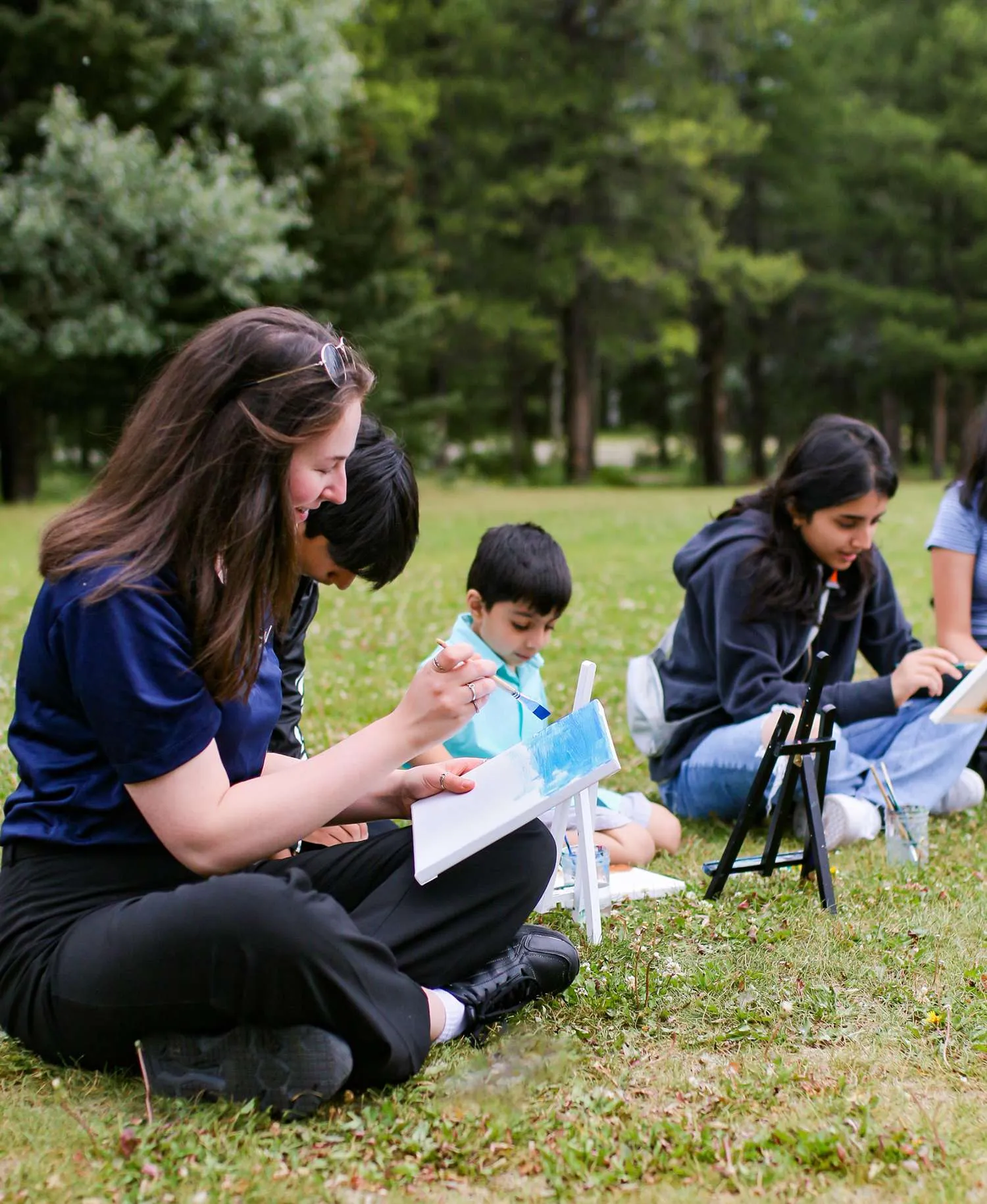 Family enjoying outdoor activities together