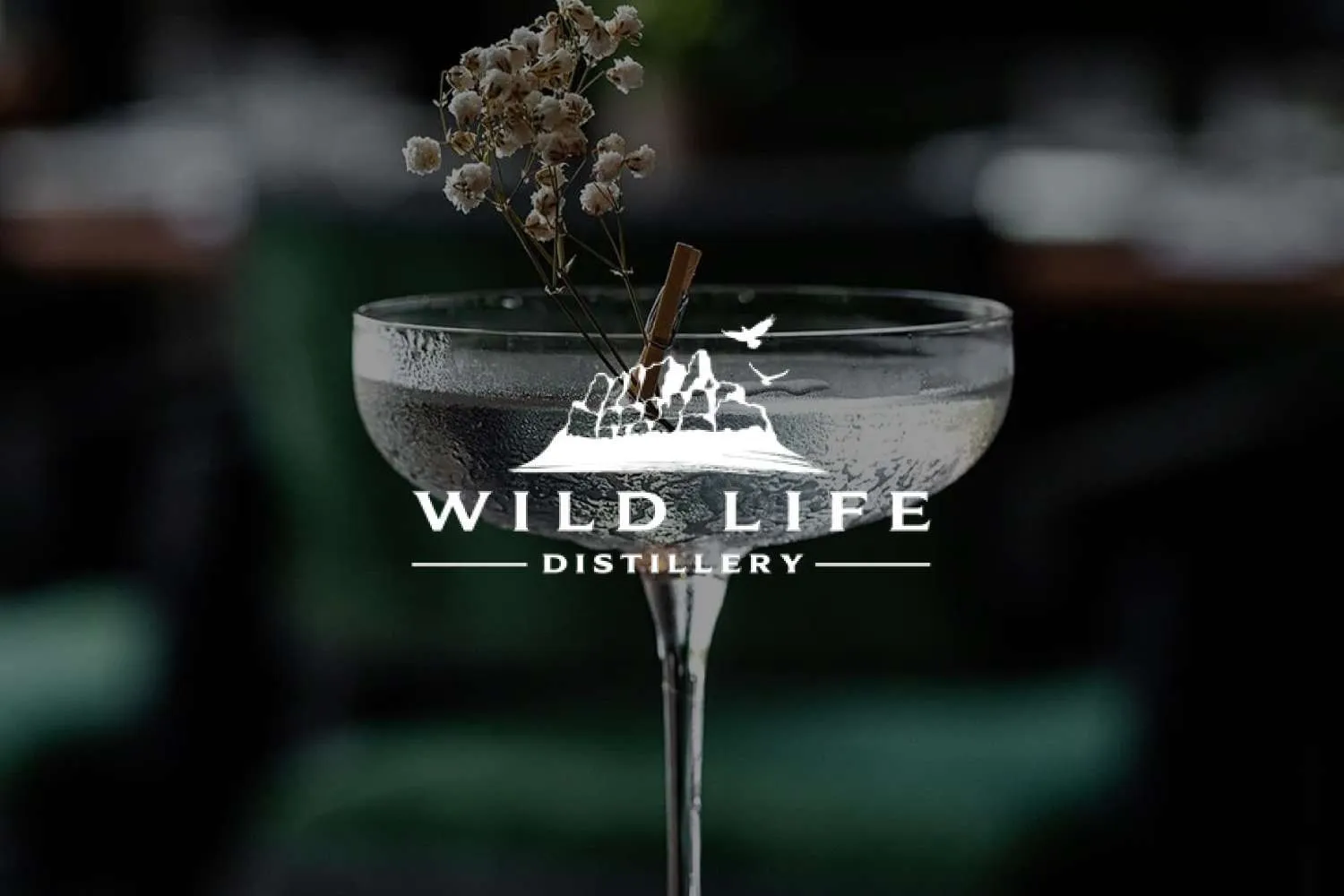 Craft cocktail on a wooden bar